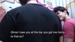 Latino bareback action: thirsty boy gets a taste of bartenders uncut cock in anal cumshot adventure